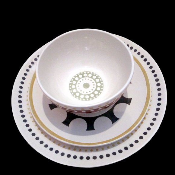 Rachael Ray Hand Painted Breakfast Set,  Farmhouse Kitchen, Plates and Bowls - Picture 2 of 13